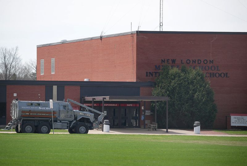 New London Middle School on Friday, April 17, 2026, in New London, Wis.