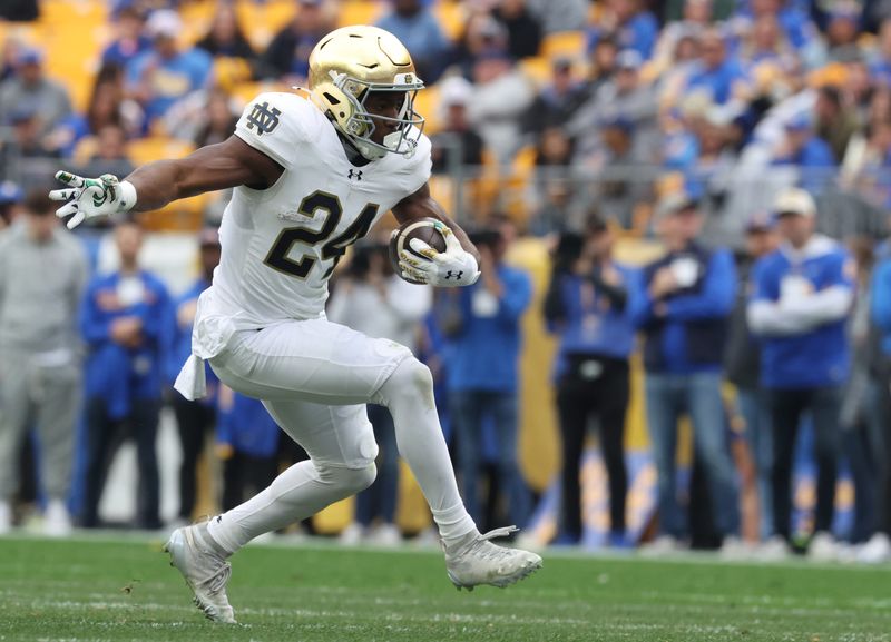 Notre Dame running back Jadarian Price (24) runs the ball against Pittsburgh.