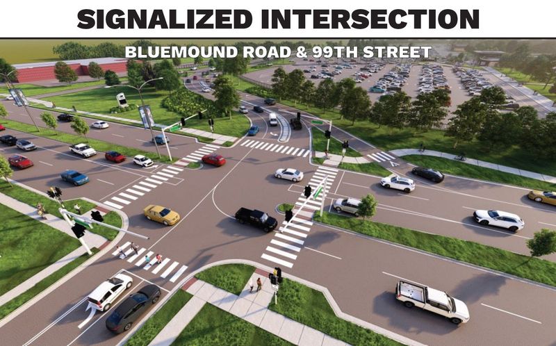 Milwaukee County Zoo released this depiction of a future intersection with traffic signals at West Bluemound Road and North 99th Street. The zoo believes the forthcoming intersection will improve traffic flow and safety.