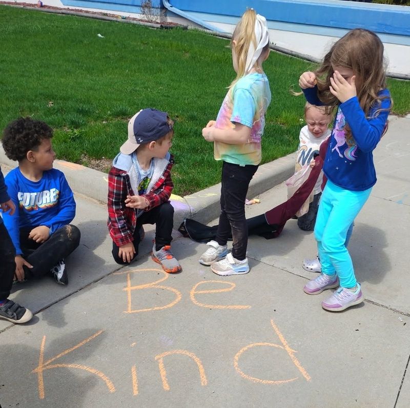 Students and teachers from Ebenezer Child Care in Fond du Lac created a 'Kindness Chalk Walk' around the center’s neighborhood for the Week of the Young Child April 11-17, 2026.