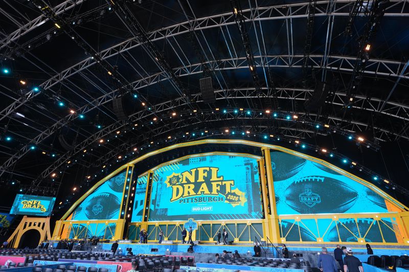 The 2026 NFL Draft Theater stage at Acrisure Stadium in Pittsburgh, Pa. on April 23, 2026.