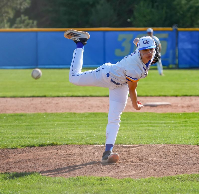 Germantown's Brady Keller delivers a pitch against Menomonee Falls during a game April 22 in Germantown.