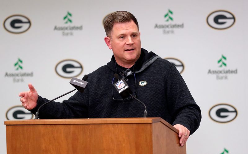 Green Bay Packers general manager Brian Gutekunst speaks to media during a pre-draft press conference on April 24, 2023, at Lambeau Field in Green Bay, Wis.

Gpg Gutekunstpresser 042423 Sk22