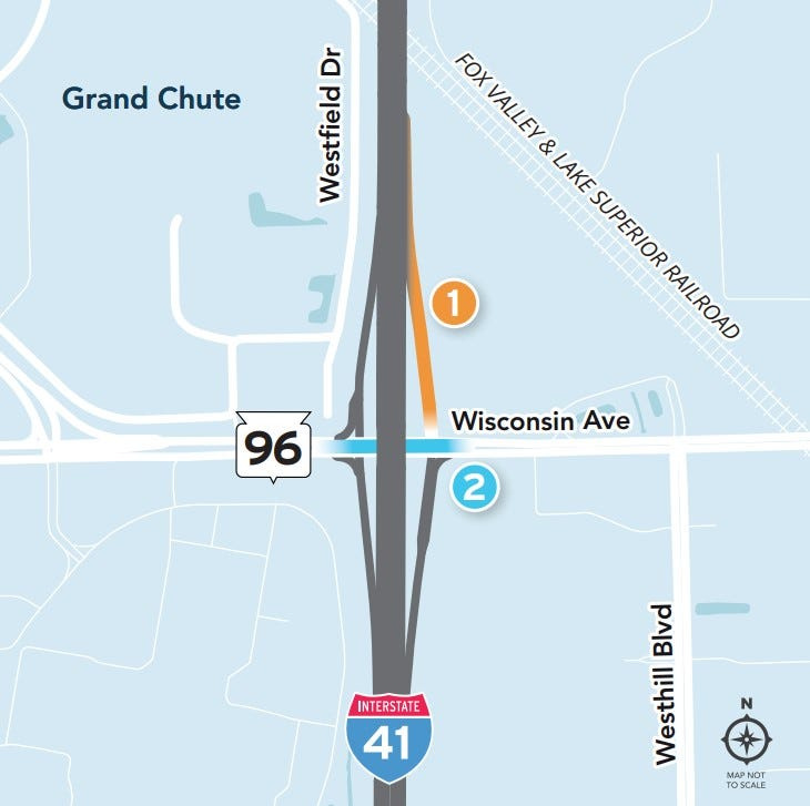 The northbound on-ramp from Wisconsin Avenue to Interstate 41 closed April 27, 2026, for the summer. It is expected to reopen in fall. Lane closures on Wisconsin under the interstate are also in effect, and expect to reopen come fall.