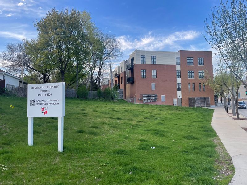 A developer wants to turn the small lot on the edge of the Tosa Village at 7746 Menomonee River Parkway into a multi-family development.