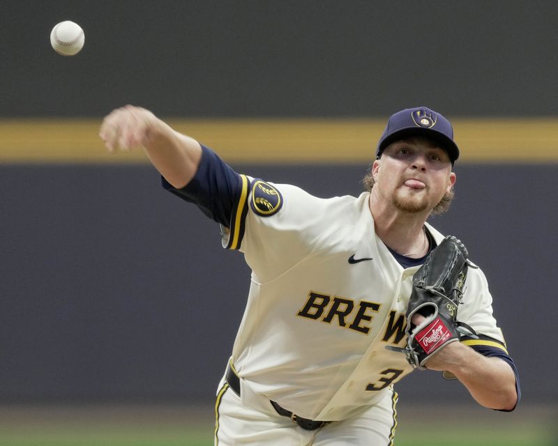 Milwaukee Brewers pitcher Chad Patrick (39) throws during the first inning of their game against the Arizona Diamondbacks Tuesday, April 28, 2026 at American Family Field in Milwaukee, Wisconsin.