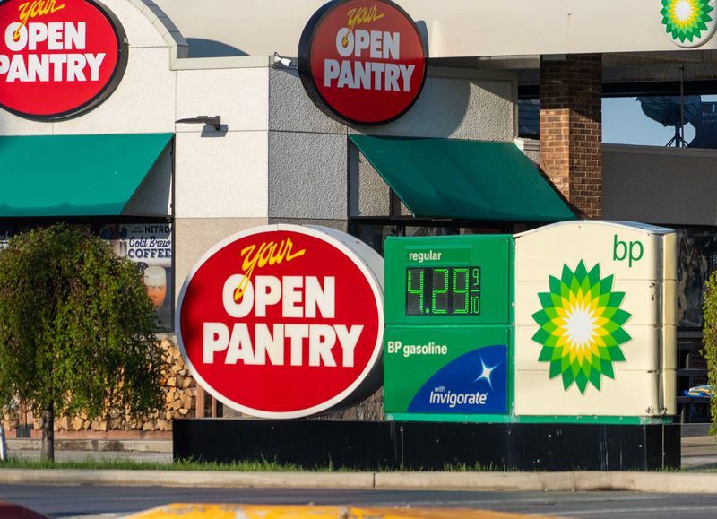 An Open Pantry BP gas station list gas for $4.29 in Fox Point, on April 30, 2026.