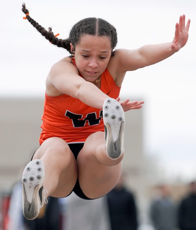 West De Pere High School’s Nani Lopez competes in the long jump during the Gil Frank Invitational track meet on Friday, May 1, 2026 in Kimberly, Wis.
Wm. Glasheen USA TODAY NETWORK-Wisconsin Natanine nauk TODAY NETWORK-Wisconsin