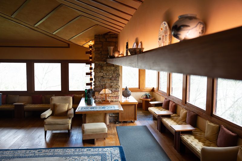 Taliesin Preservation, a studio, school and estate of Frank Lloyd Wright, seen during a tour on the morning of April 19, 2026 in Spring Green, Wisconsin.