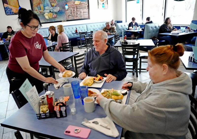 Kate O’hara delivers an order to Jan and Kelly Hamblin at Apple Valley Pancake House on Tuesday, May 5, 2026 in Appleton, Wis.
Wm. Glasheen USA TODAY NETWORK-Wisconsin