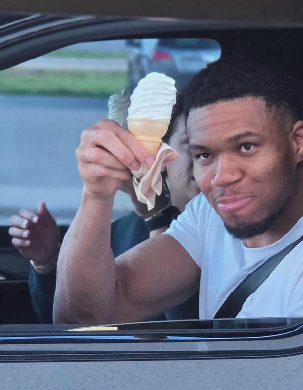 Giannis Antetokounmpo was spotted at Tom's Drive In in Appleton May 3.