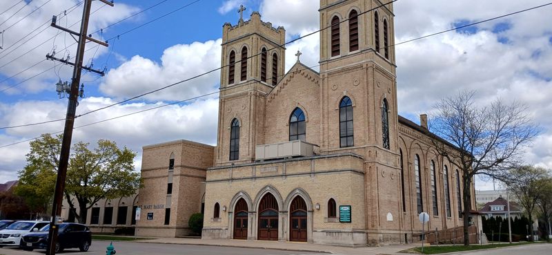 Clouds pass overhead at St. Mary's Parish May 6, 2026 in Appleton, WI.