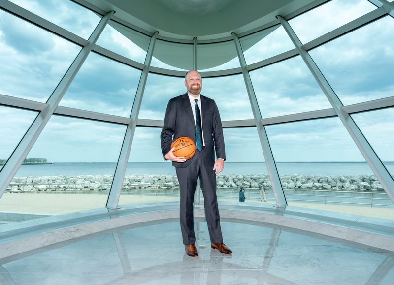 Milwaukee Bucks new head coach Taylor Jenkins stands for a photo for the media after a press conference announcing Jenkins as the Bucks’ new head coach on Wednesday May 6, 2026 at the Milwaukee Art Museum in Milwaukee, Wisconsin.