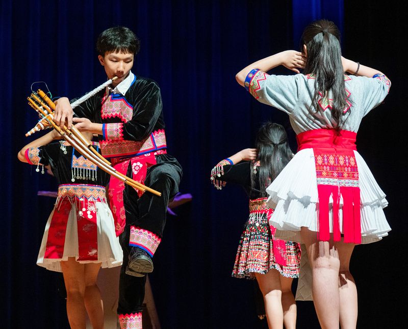 Students from Hmong American Peace Academy perform during the dress rehearsal for the musical “Jouanah: A Hmong Cinderella” on Thursday May 7, 2026 in Milwaukee, Wisconsin.