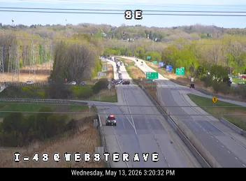 Interstate 43 is closed from Atkinson Drive to Webster Avenue for law enforcement activity from 3 p.m., the state Department of Transportation said.