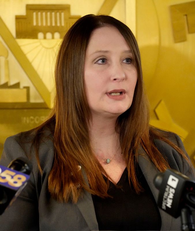 Milwaukee County Elections Director Michelle R. Hawley speaks to reporters ahead of the 2024 presidential election.