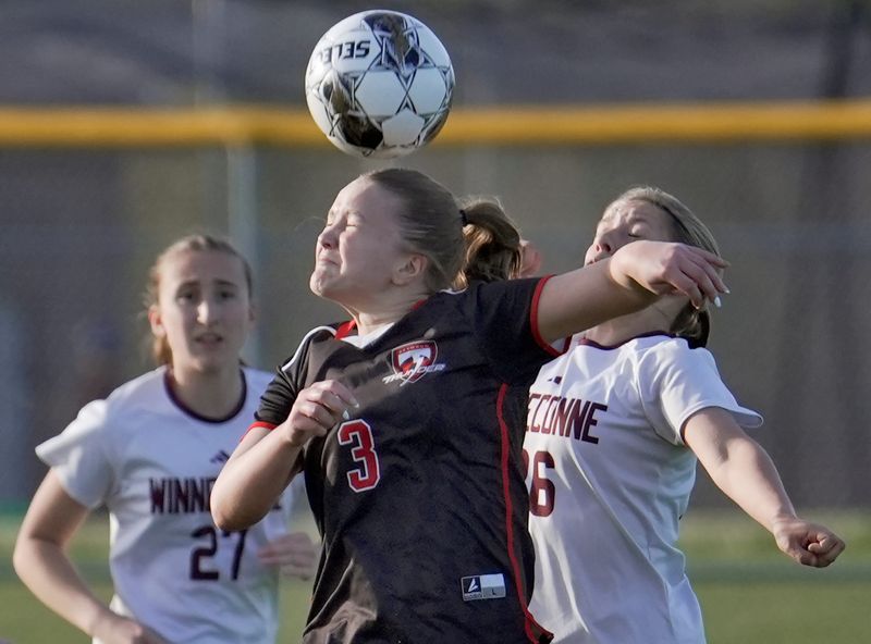 Seymour High School's Maraya Heinke (3) against Winneconne High School during their girls soccer game on Thursday, May 14, 2026 in Seymour, Wis. Winneconne defeated Seymour 3-0.
Wm. Glasheen USA TODAY NETWORK-Wisconsin