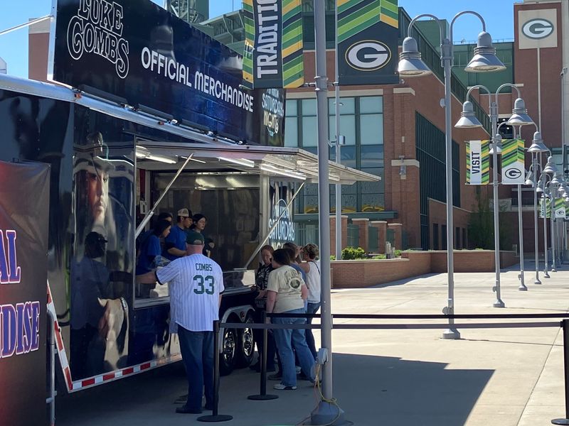 Fans begin to arrive on May 15, 2026, for the first of two Luke Combs concerts at Lambeau Field in Green Bay.