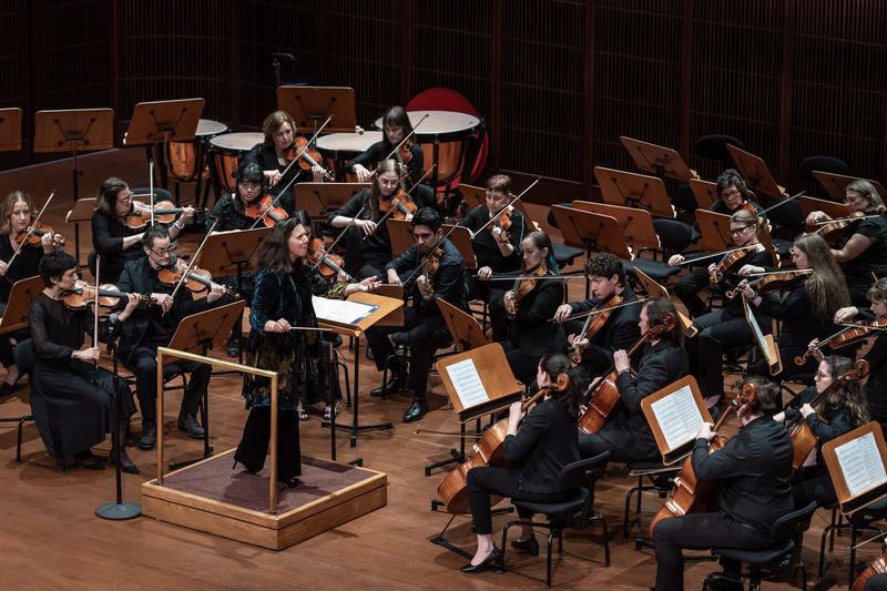 The Milwaukee Community String Orchestra performs at the Bradley Symphony Center for the Milwaukee Symphony Orchestra's inaugural Milwaukee Musician Showcase on May 15, 2026.