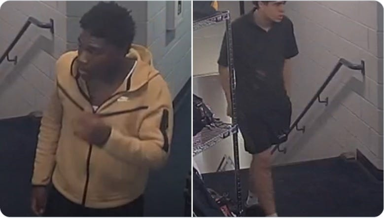 The Metro Nasvhille Police Department are seeking these two individuals, who they say broke into the Nashville Sounds' stadium and stole baseball gloves.