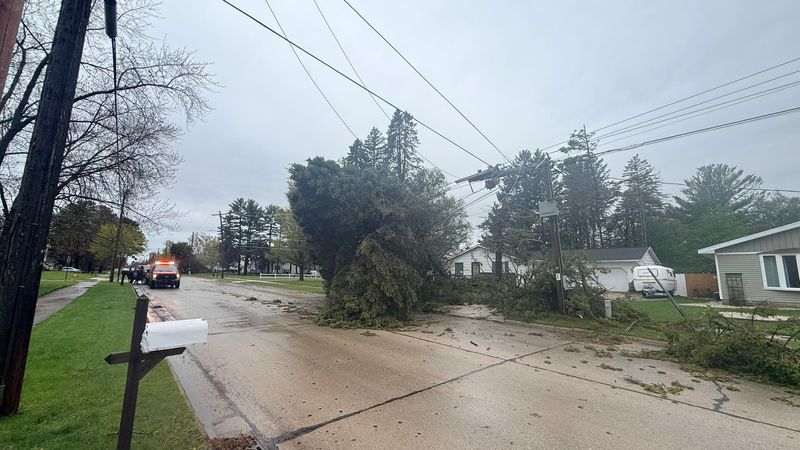 Two Rivers Fire Department issued a public safety message May 17, 2026, asking citizens to stay off the roads after a storm downed trees and power lines in the roadway.