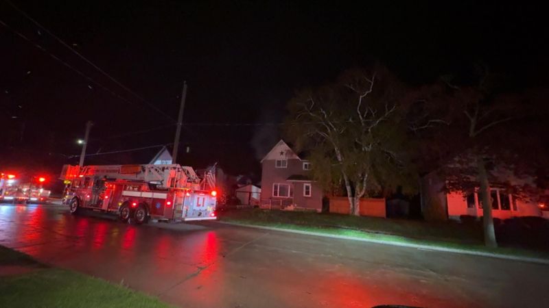 Manitowoc Fire Rescue Department responds to a house fire in the 600 block of North Fifth Street in the early morning of Tuesday, May 19, 2026.