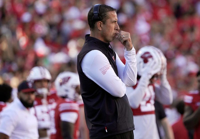 Wisconsin head coach Luke Fickell is shown during the fourth quarter of their game against South Dakota Saturday, September 7 , 2024 at Camp Randall Stadium in Madison, Wisconsin.