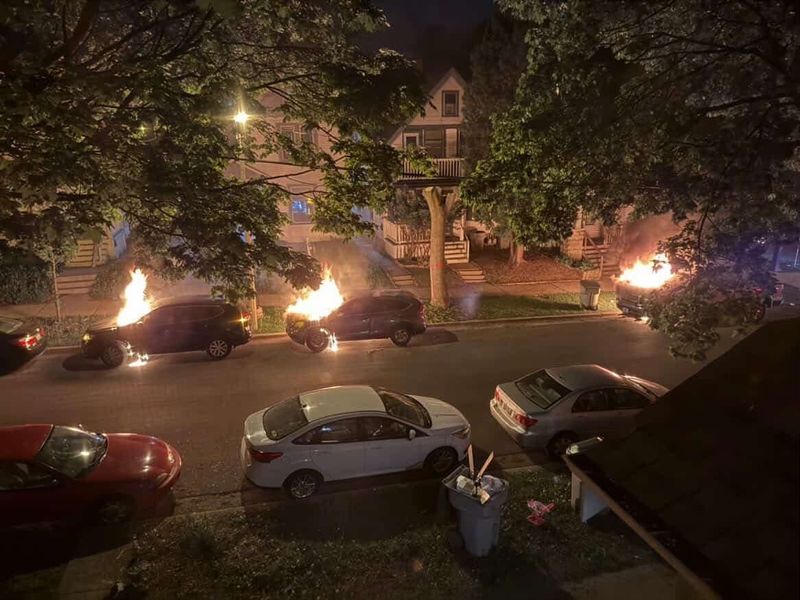 Three vehicles were set on fire on May 21. Each was owned by the same person, Milwaukee police said.