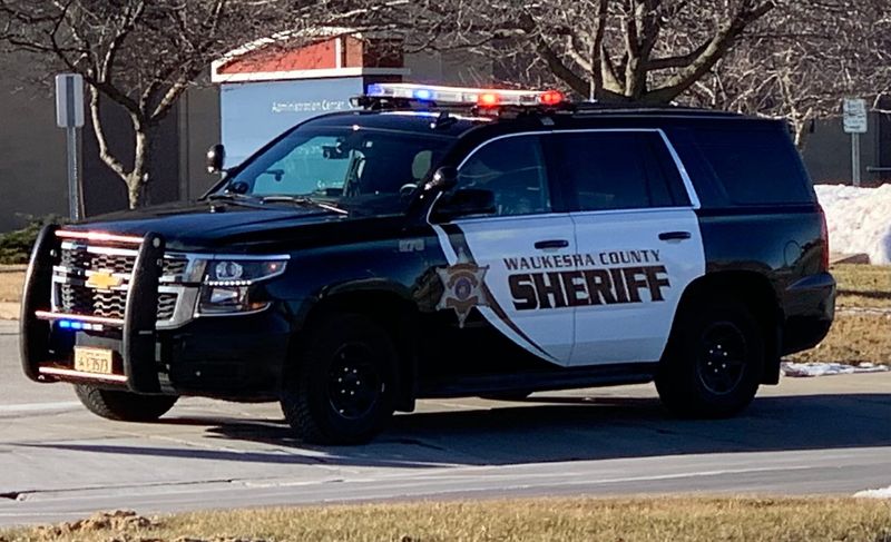 Waukesha County Sheriff Office vehicle outside courthouse in 2020.