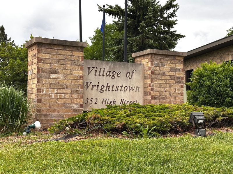 Village of Wrightstown sign at Village Hall