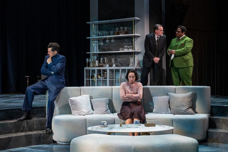 Armando Gutierrez, Sarah Suzuki, Steven Koehler and James Carrington perform in "And Then There Were None," staged by Milwaukee Repertory Theater.