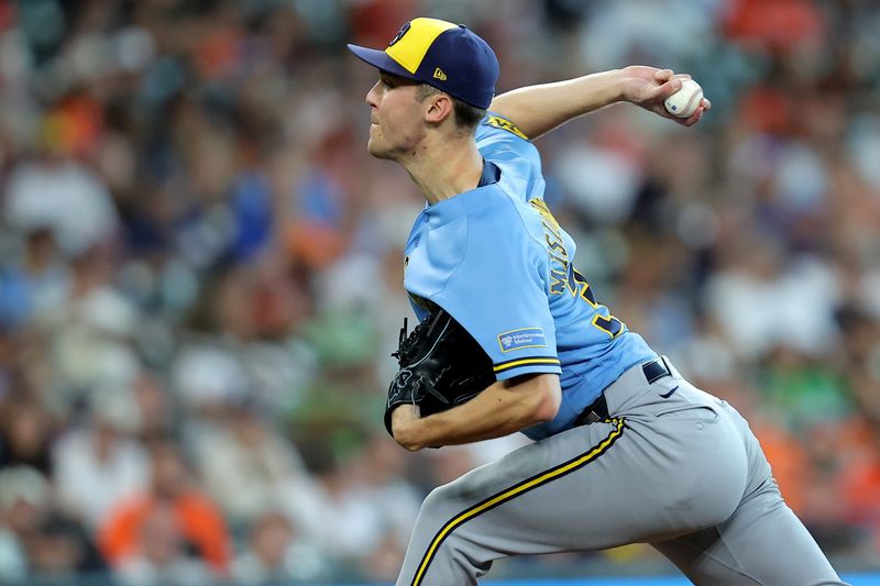 Brewers starting pitcher Jacob Misiorowski wrapped up a dominant month of May in which he went 5-0 with a 0.23 ERA, allowed 14 hits and six walks with 57 strikeouts with seven shutout innings of three-hit ball against the Astros on Sunday, May 31 at Daikin Park in Houston.