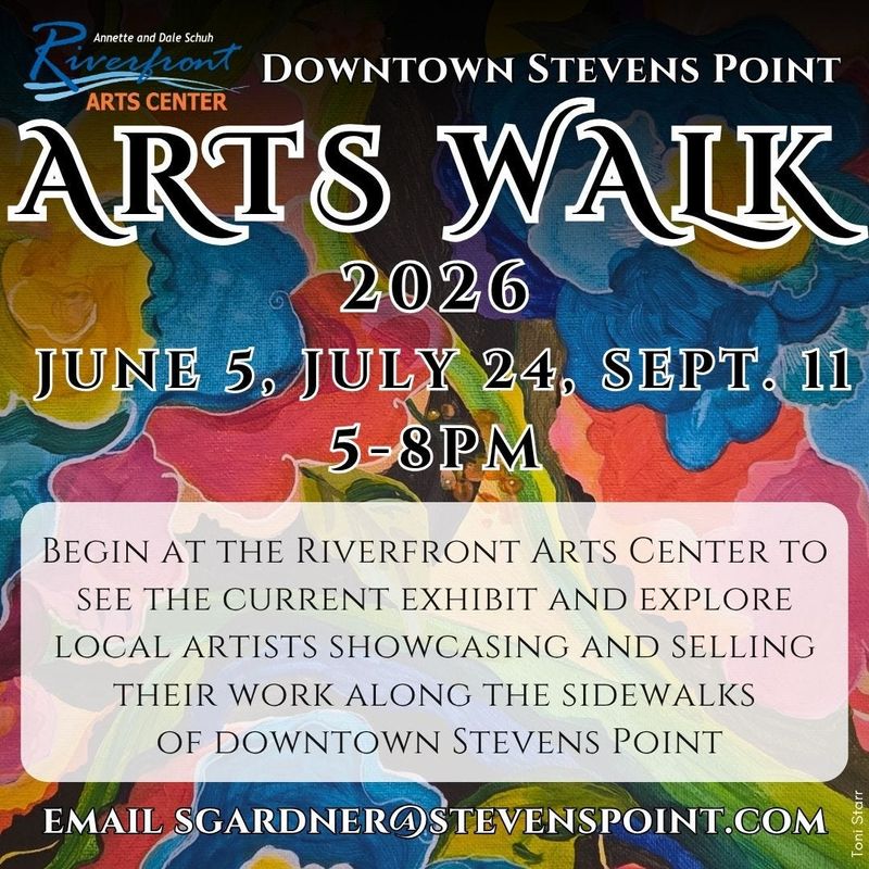 2026 Arts Walk details in Stevens Point.
