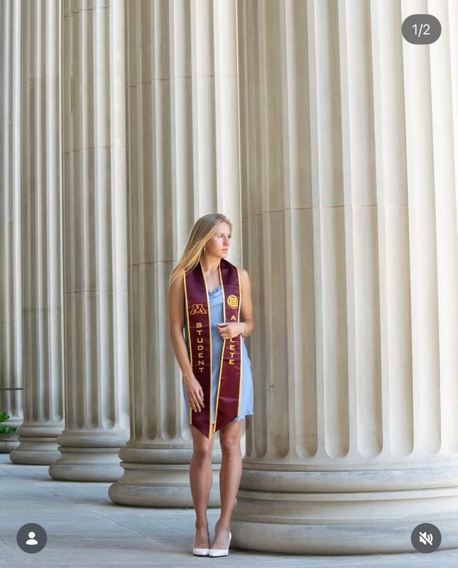 Former Wausau West track athlete and three-time NCAA all-American Brooke Jaworski poses for graduation photos. (Photo provided by Brooke Jaworski.)
