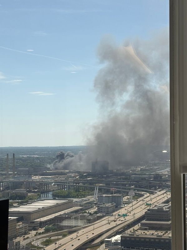 A fire sent smoke billowing towards Potawatomi Casino and through downtown Milwaukee June 4.