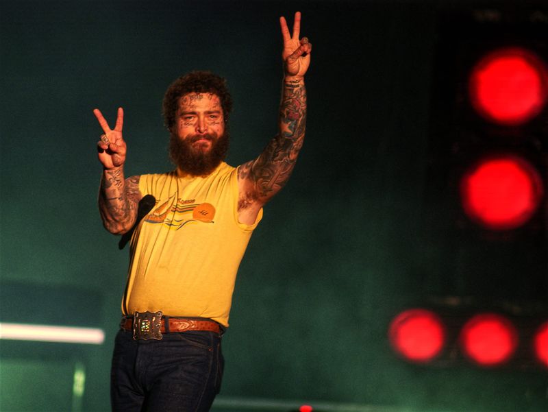 Post Malone performs at Gulf Coast Jam in Panama City Beach, Florida, May 31, 2026. Press photography was not permitted for Post Malone's Summerfest performance at the American Family Insurance Amphitheater in Milwaukee June 27, 2026.