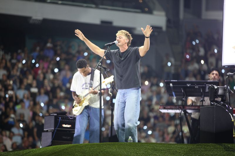 Forrest Frank performs at a capacity Fiserv Forum in Milwaukee on Friday, June 5, 2026.