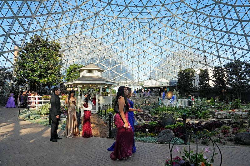 Mitchell Park Domes offers is a scenic backdrop for Ronald Reagan High School's prom on June 6, 2026. Over 300 students attended the event whose theme was 'Fairytale Garden'.