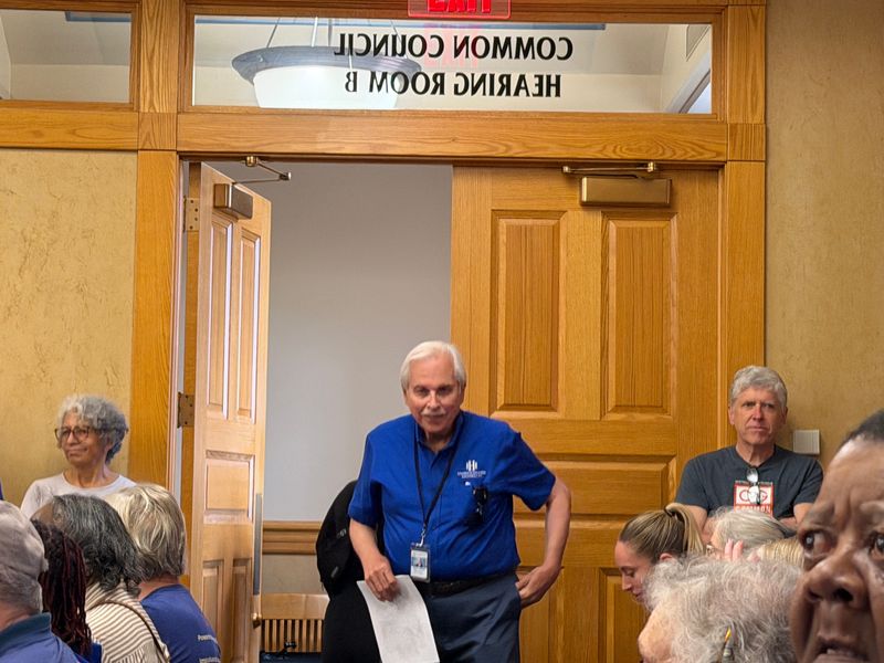 Rental property owners David Tomblin arrives at a Milwaukee Common Council Steering and Rules Committee meeting, during a discussion of nuisance properties in the city. Tomblin is the target of legal accution accusing him of neglecting his properties.
