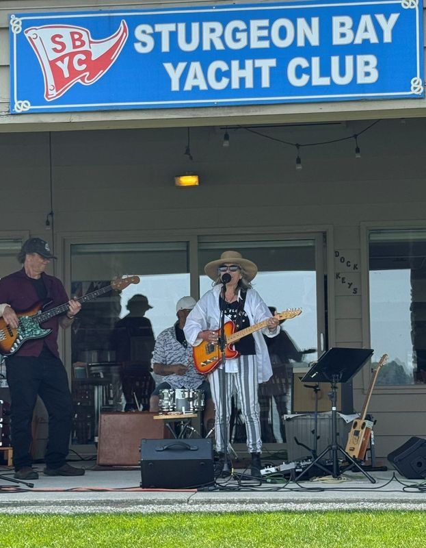 Blues-rock band Cathy Grier and the Troublemakers plays a gig in the 2025 Wine Down Wednesdays summer concert series at Sturgeon Bay Yacht Club. Grier and her band open and close the 2026 series, which runs from July 1 to Aug. 12 and is free and open to the public.