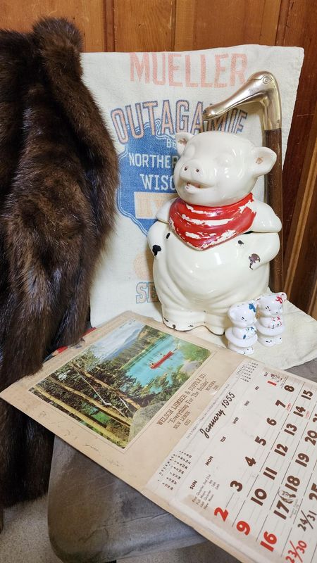 For the first time, Susan Manzke will be entering keepsakes in the Antiques Open Class division at the Outagamie County Fair. Among the treasures includes nostalgic items like pottery-ware, an old feed bag, fur cape and a vintage calendar.