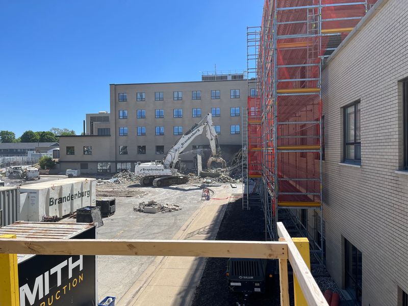 Demolition of the existing tower on St. Mary's Hospital Medical Center campus is underway to build a new tower with over 100 patient beds.