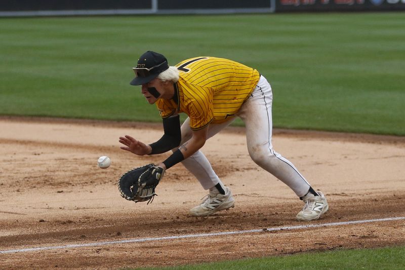 Waupun’s Jacob Steinbach fields a ground ball against Kenosha St. Joseph Catholic in a WIAA Division 2 state tournament semifinal game on Wednesday, June 17, 2026, at Neuroscience Group Field at Fox Cities Stadium in Grand Chute.
