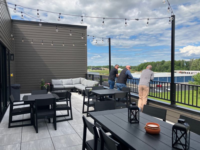 Larsen Orchard Terrace includes a sky deck available to tenants. The new, mixed-use development adds 66 apartments and four retail spaces in Hobart.