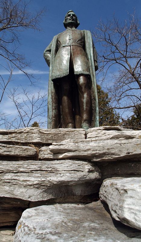 A statue of Jean Nicolet at Red Banks.