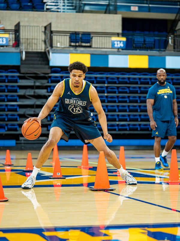Marquette big man Sananda Fru is one of two players the Golden Eagles landed in the transfer portal.