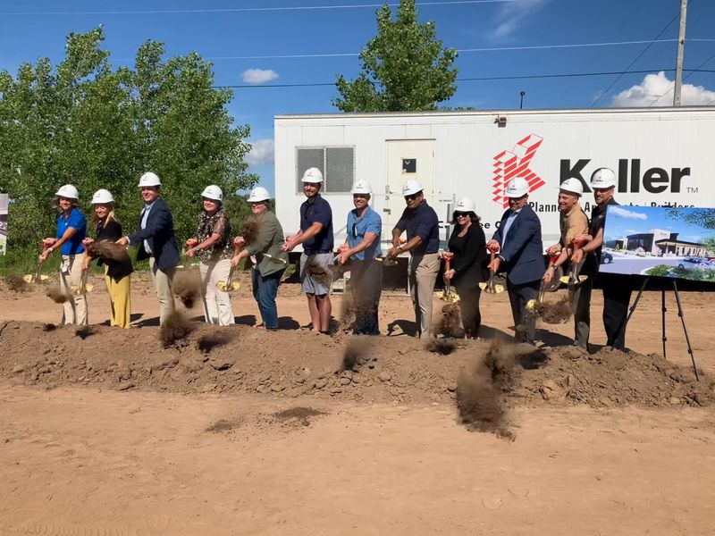 BayCare Clinic leaders toss ceremonial shovels of dirt at the site of the company's new Pain & Rehab Medicine and Neuropsychology clinic on South Huron Road in Bellevue on June 23.