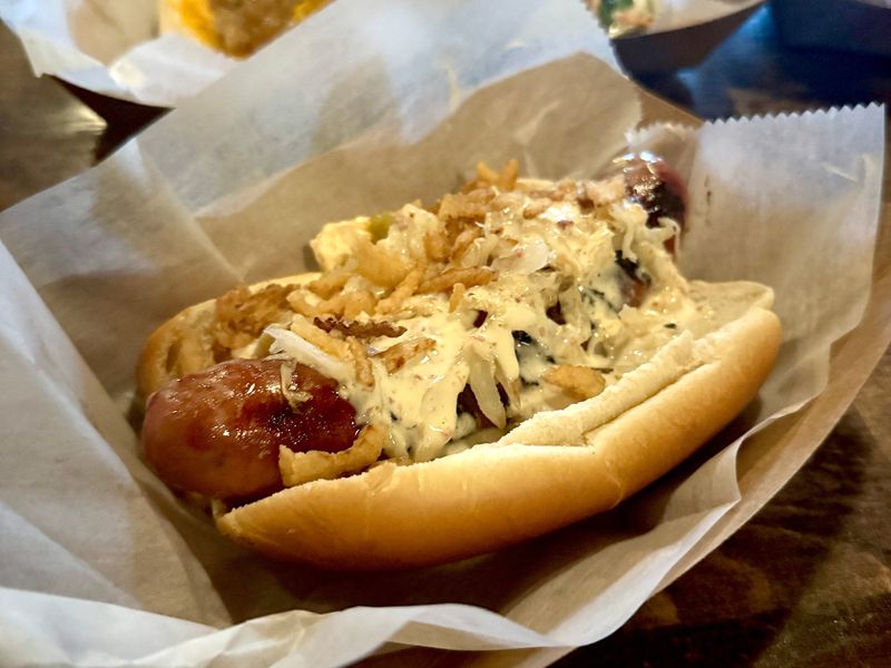 The Brewer, which comes with a house-made cheddarbrat, at The Vanguard, June 22, 2026.