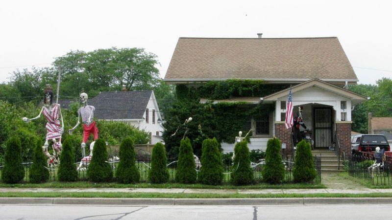 Two large skeletons have been a mainstay along North Chicago Avenue in South Milwaukee for nearly two years. The homeowners may have to take them down after they were cited by the city for numerous violations on their property.