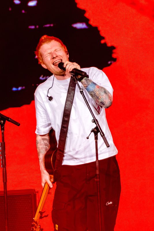 Ed Sheeran headlines the smallest venue of his summer stadium tour at the American Family Insurance Amphitheater in Milwaukee during Summerfest on June 25, 2026.